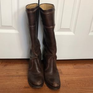 Frye boots brown leather 8 1/2 wide calf